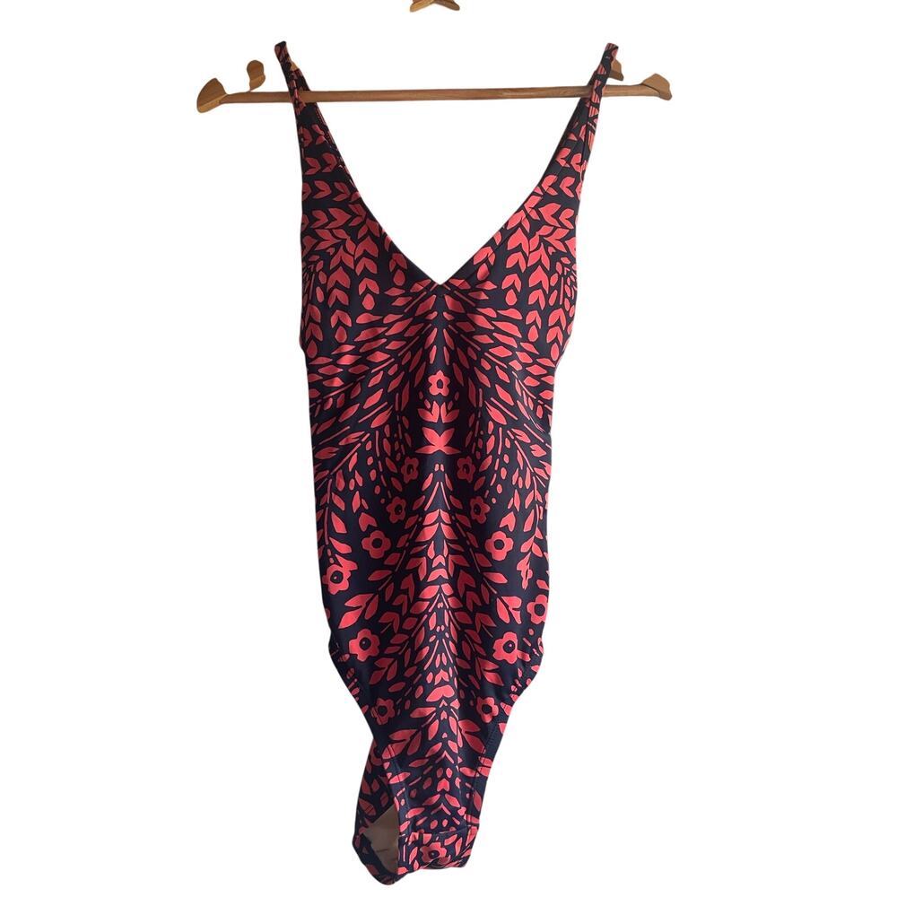 Floral Tropical Swimsuit Navy Pink Women’s M